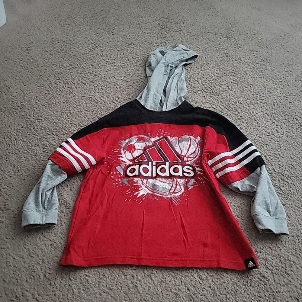 Adidas Boy's Long Sleeve Shirt With Hood